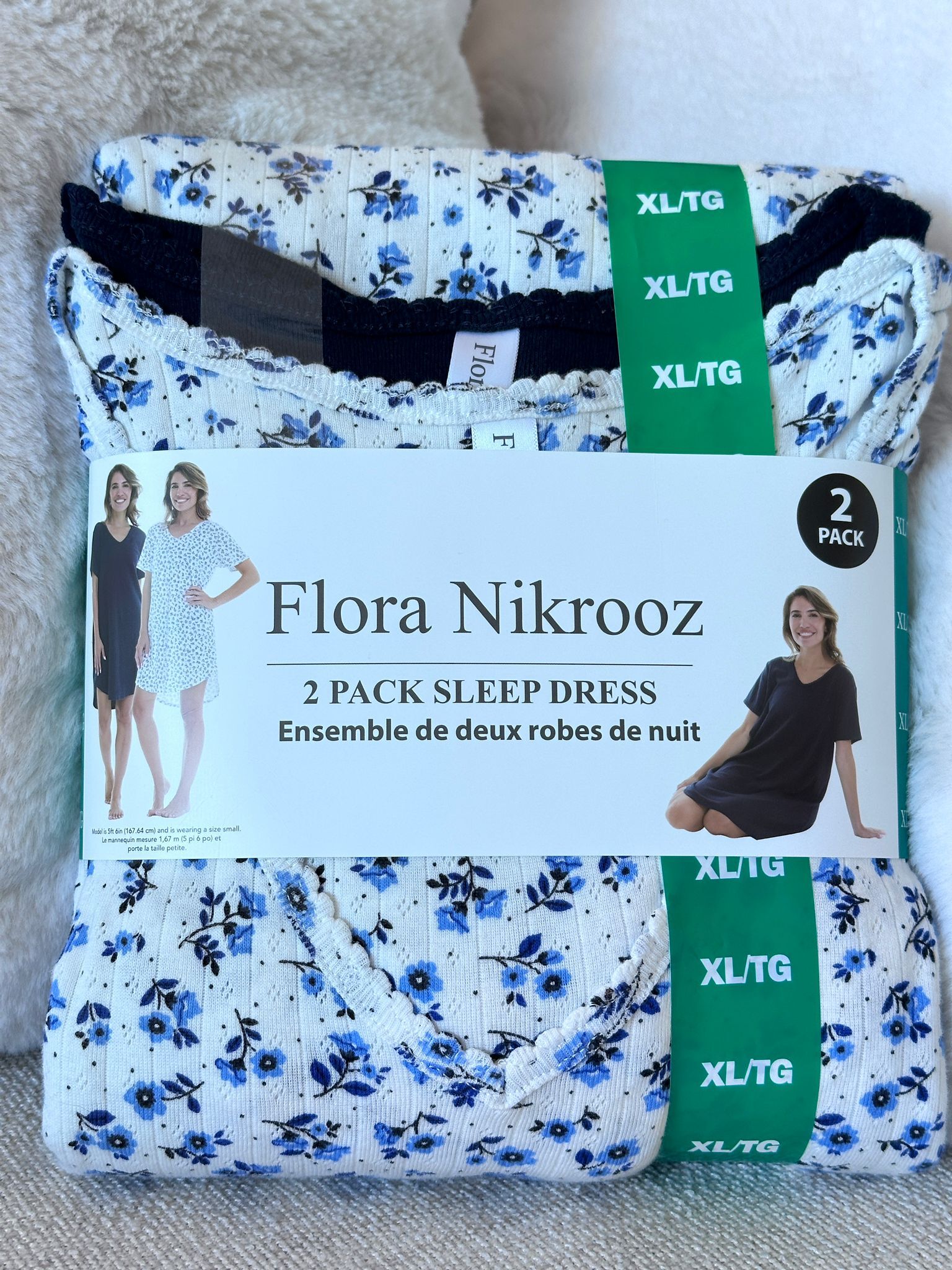 RP133 Flora Nikrooz 藍色碎花+深藍色 全棉碎裙2件裝