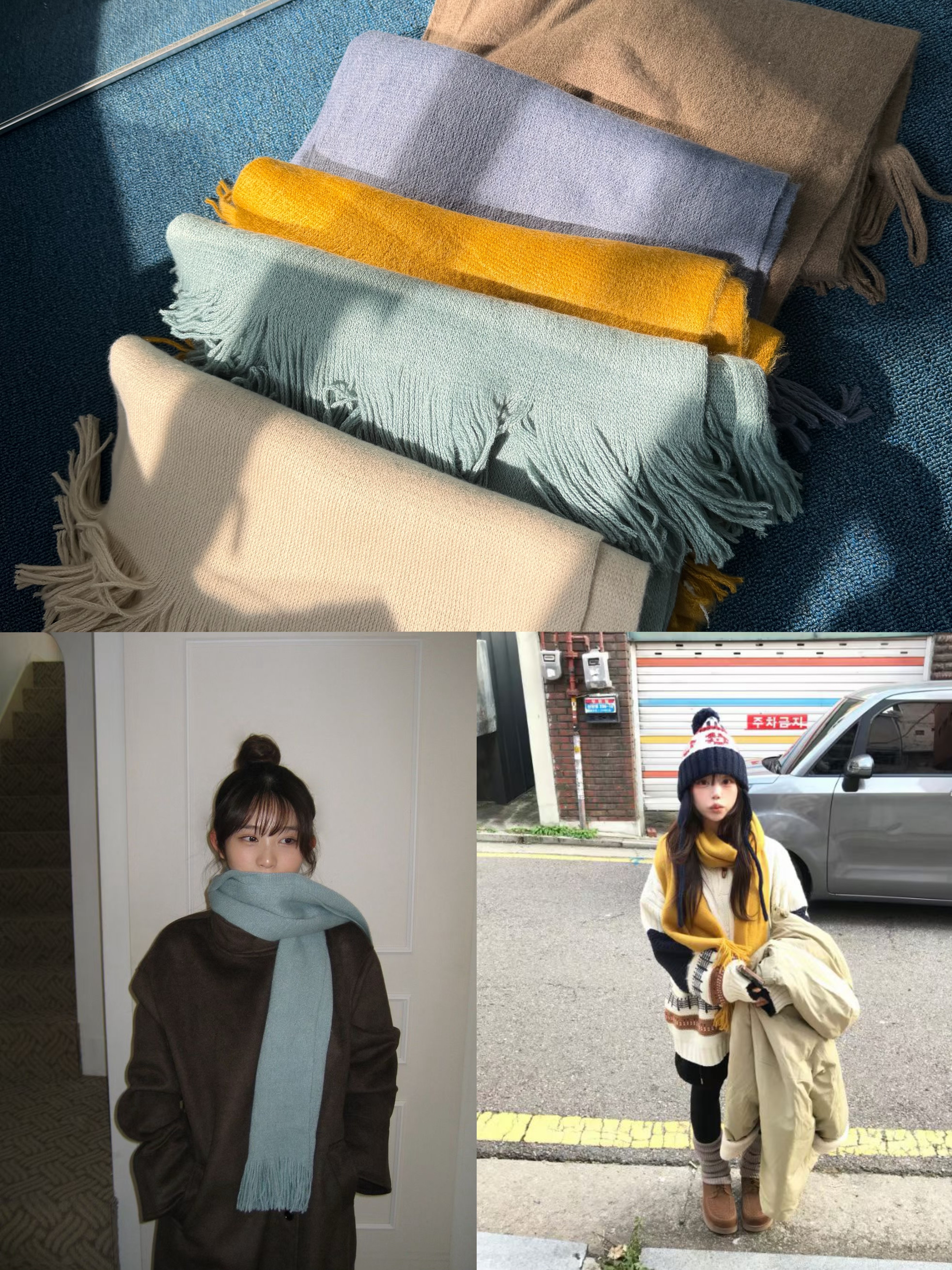 純色百搭款頸巾 五色入
