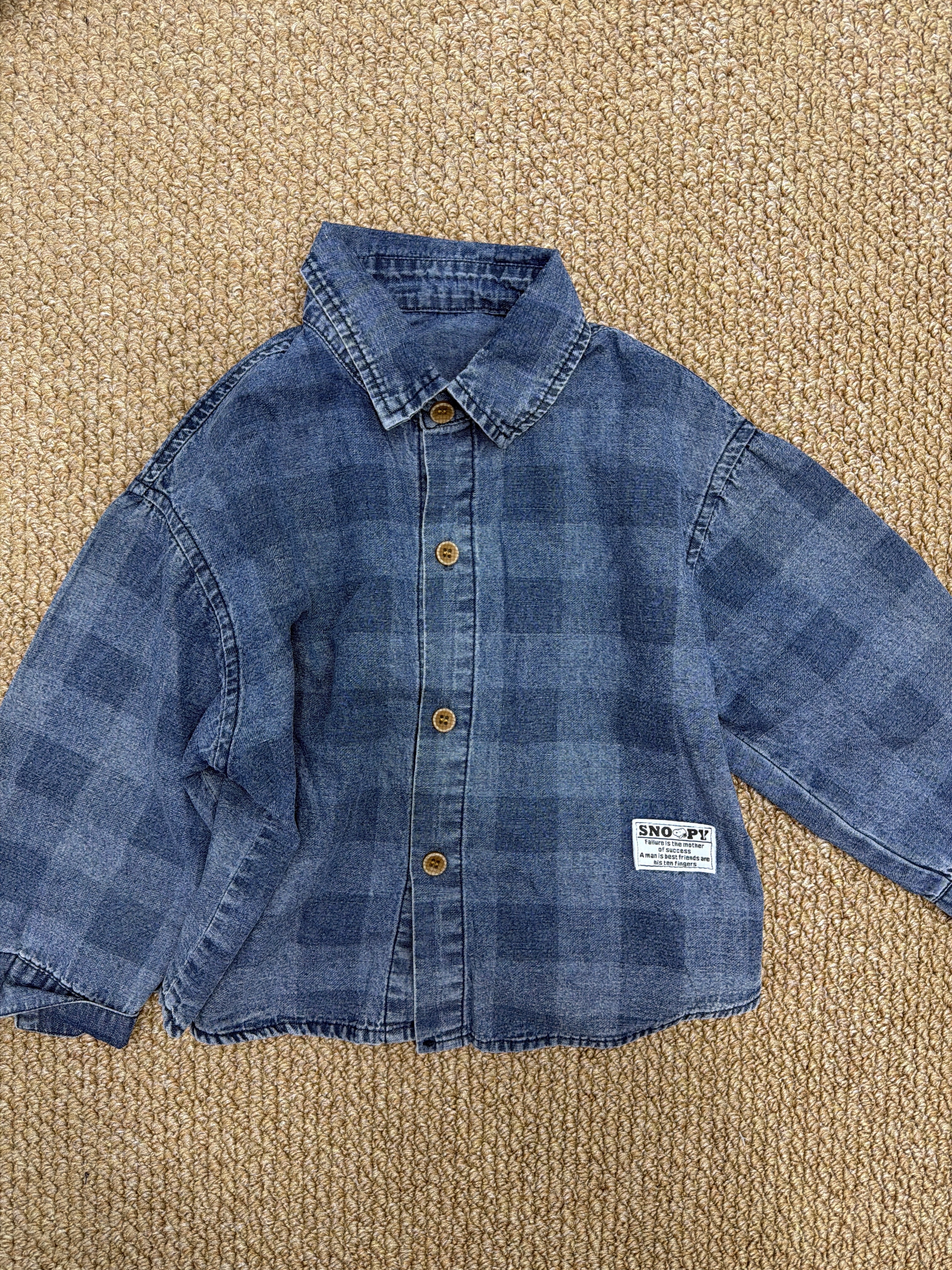 A04469格紋軟牛仔襯衫