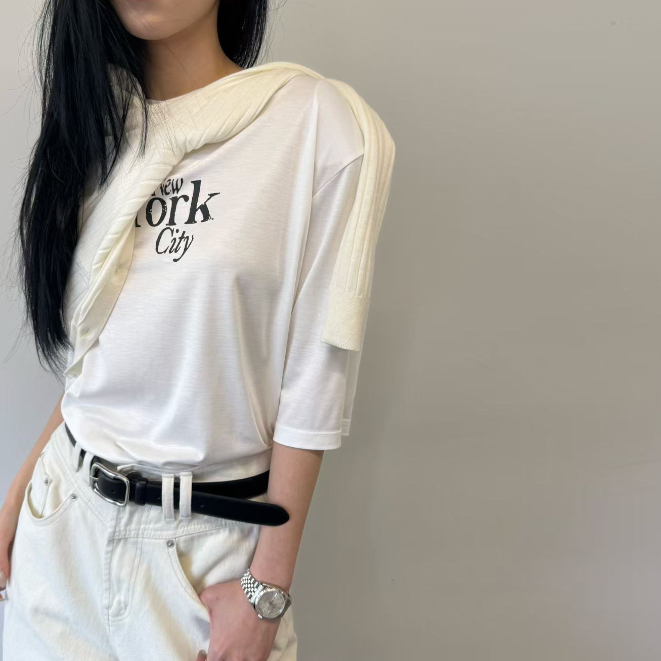 NewYorkCity配色字母短袖圓領棉TEE / 3色