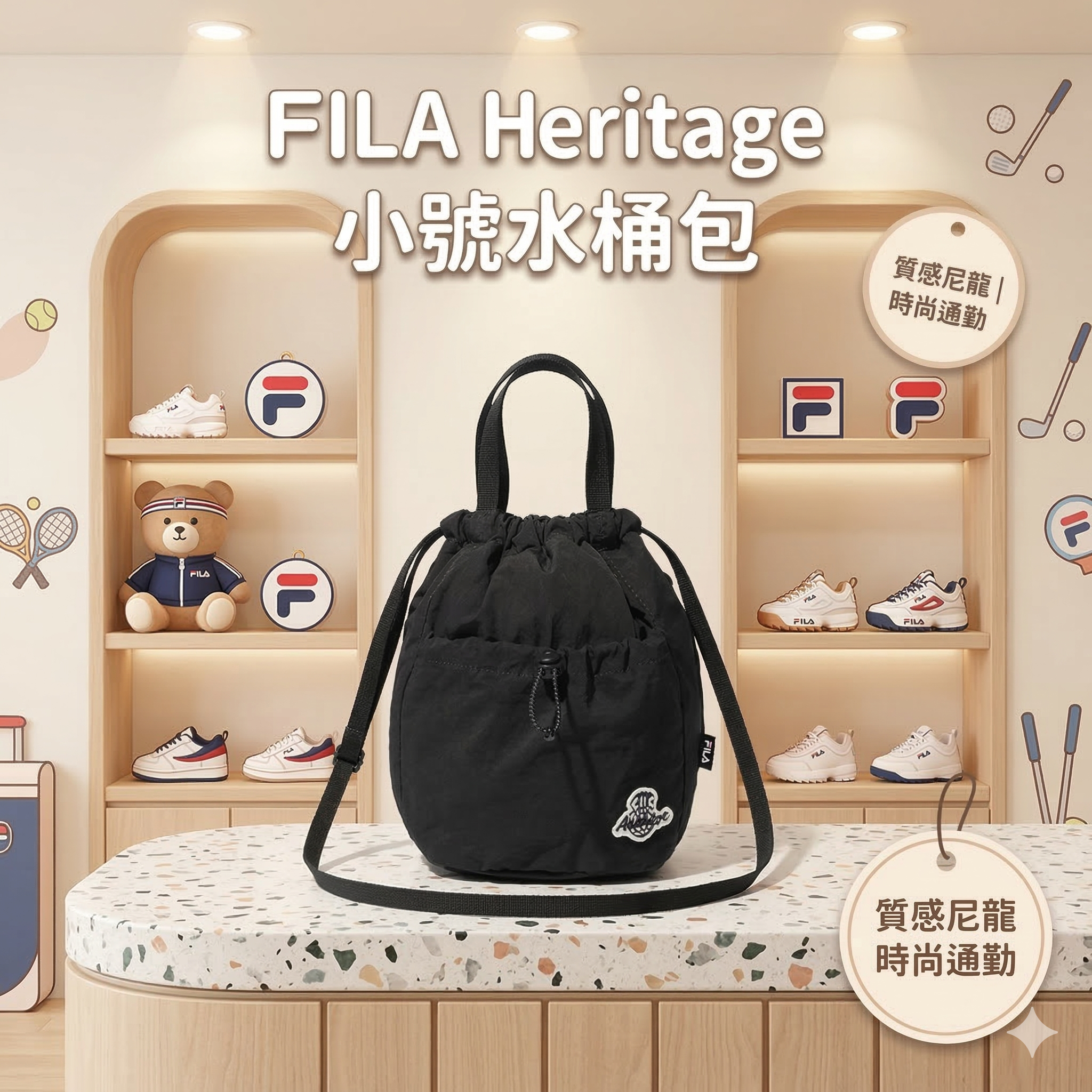 【直播】FILA LX031644 Heritage 小號水桶包