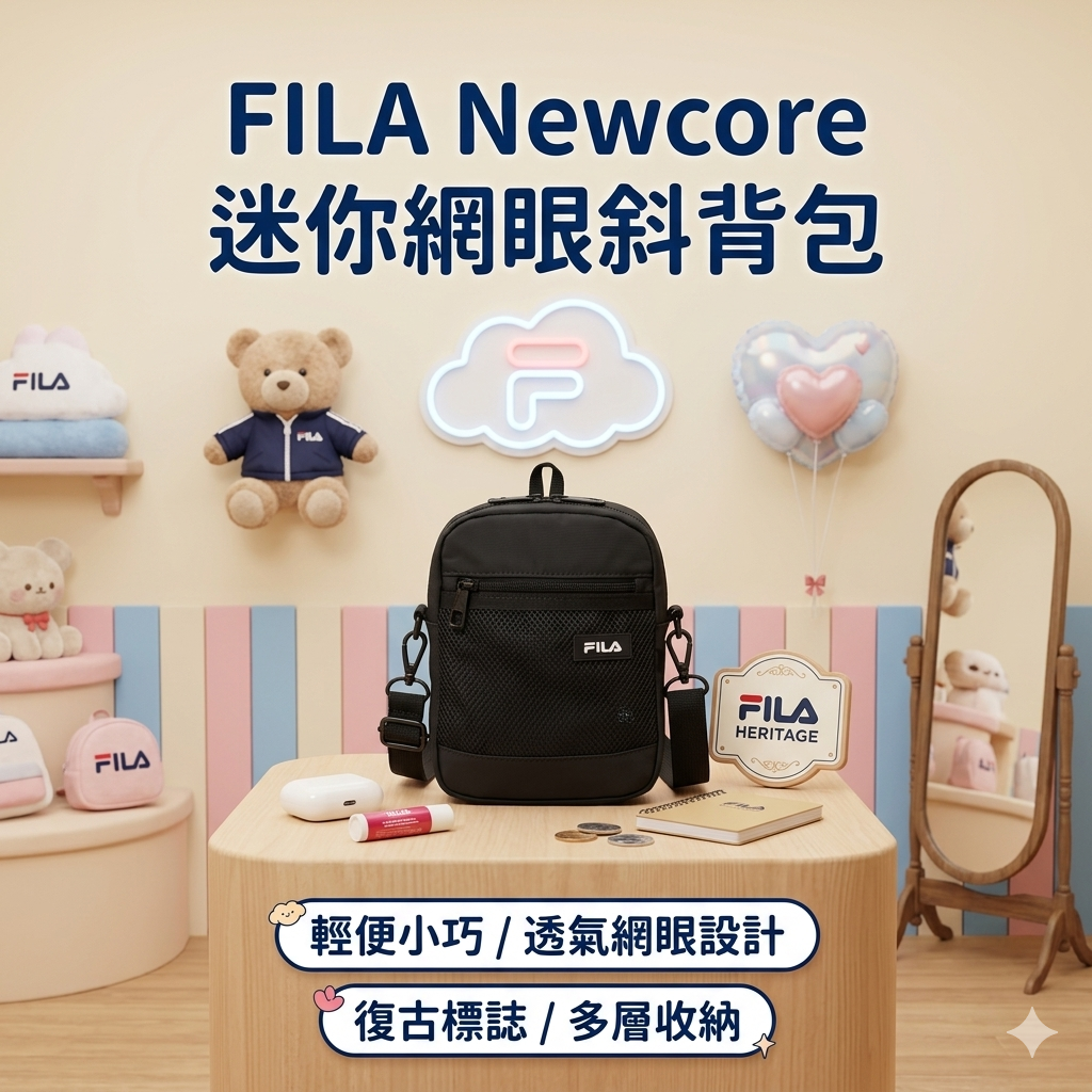 【直播】FILA LX031643 Newcore 迷你網眼斜背包