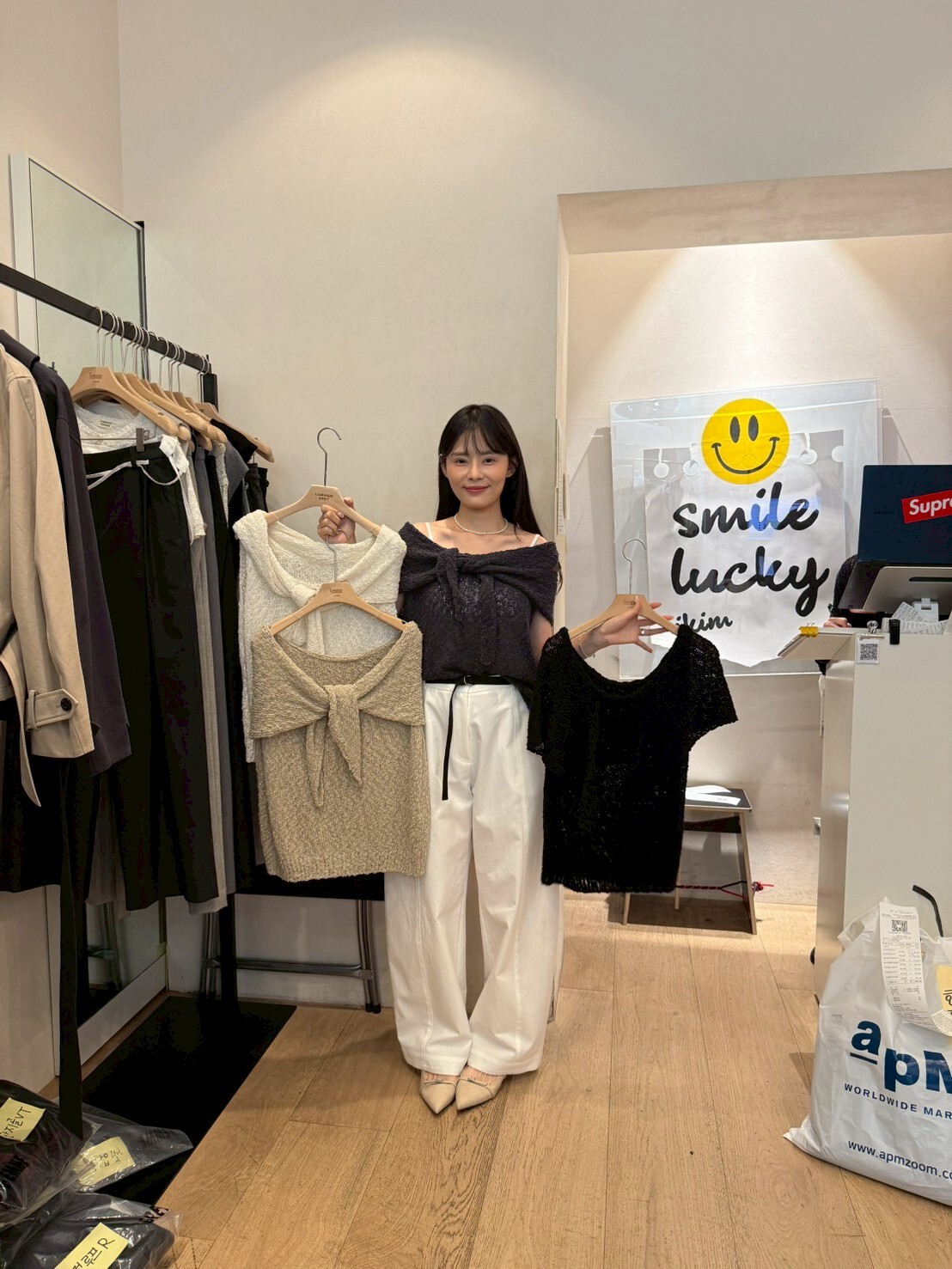 LF6035 甜美小露肩綁結上衣