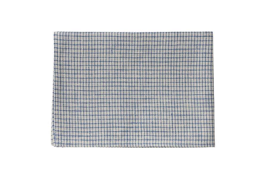 fog linen work - 亞麻抹布 / 復白底深縹線小窗櫺格紋