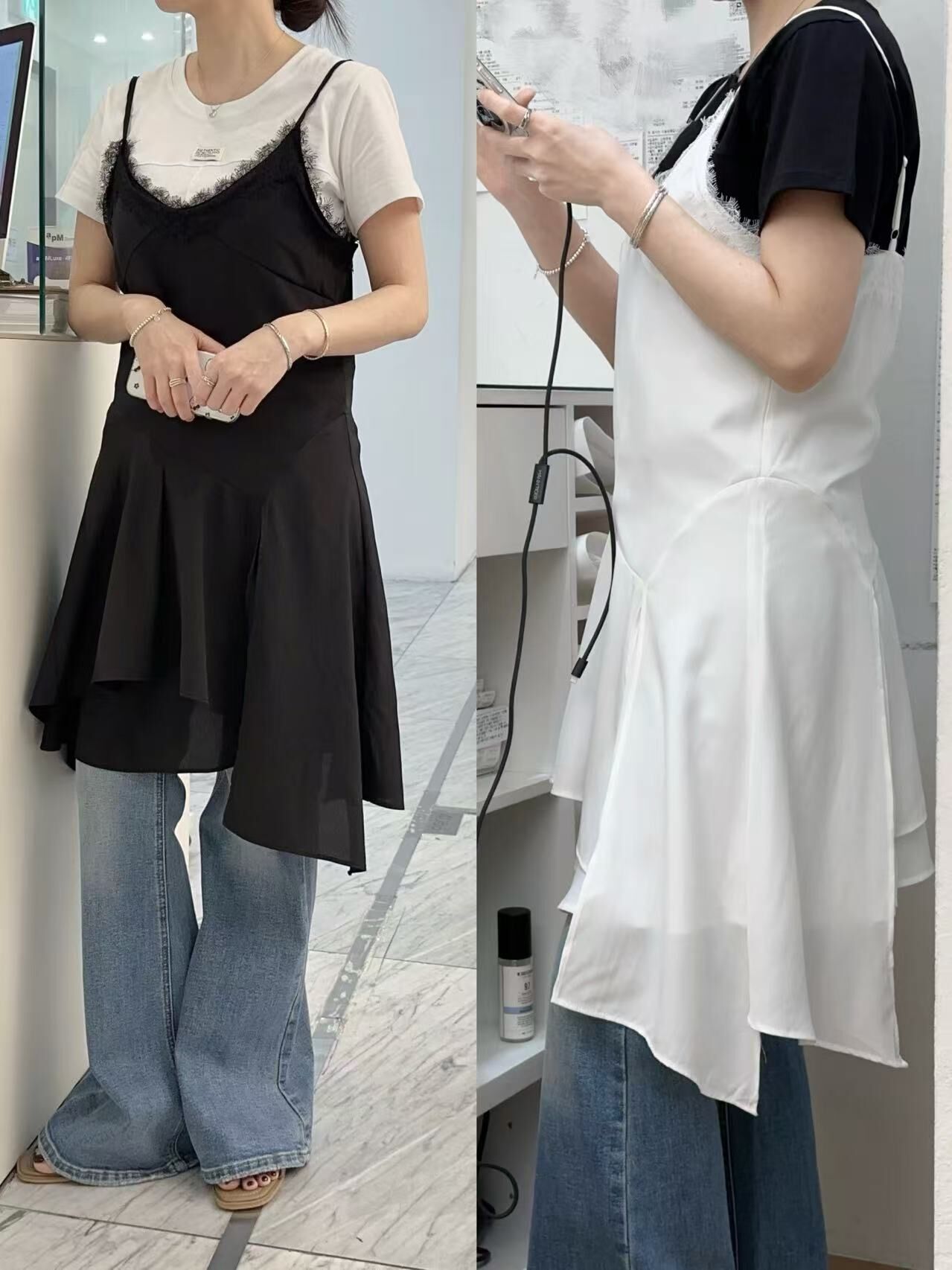 RF6043 小性感蕾絲邊吊帶裙