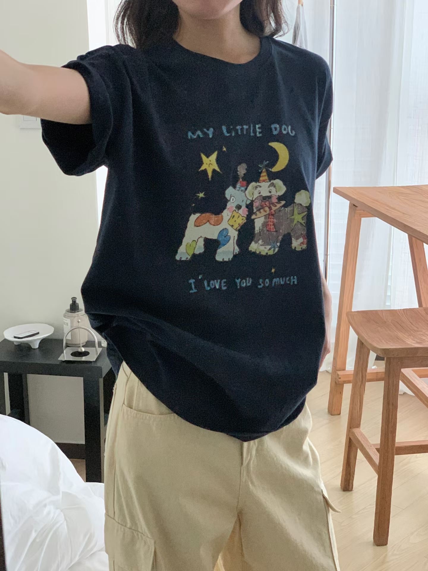 【18/3完額外95折首批優惠價預訂】韓國星月狗仔寬鬆TEE（3色）