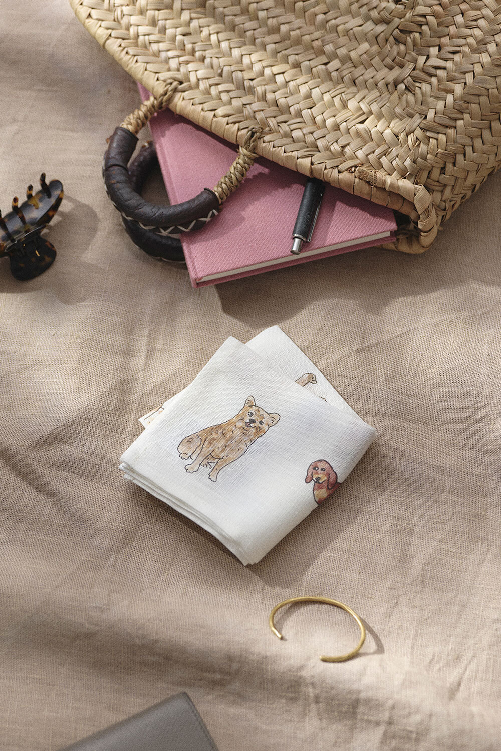 fog linen work - Isabelle boinot 手帕 狗狗