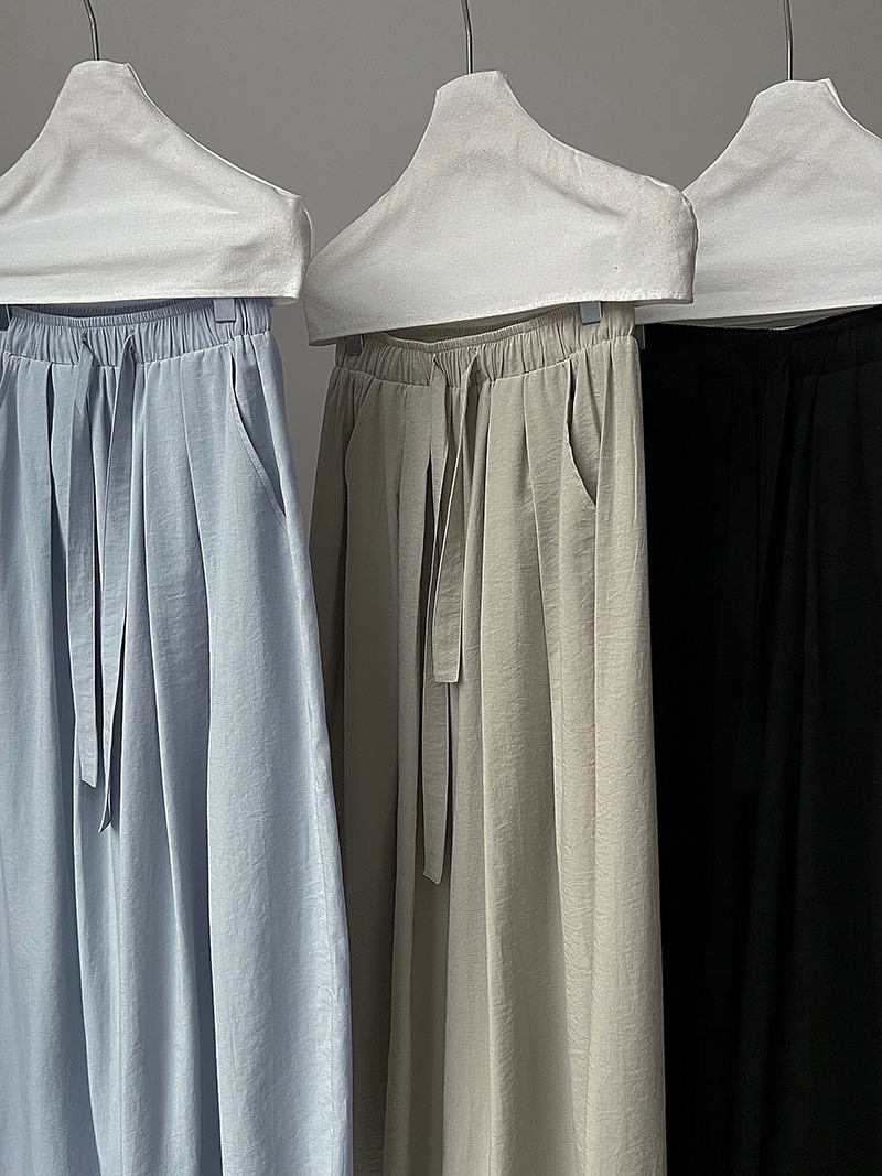 No.2355 日系鬆緊抽繩擴腿褲