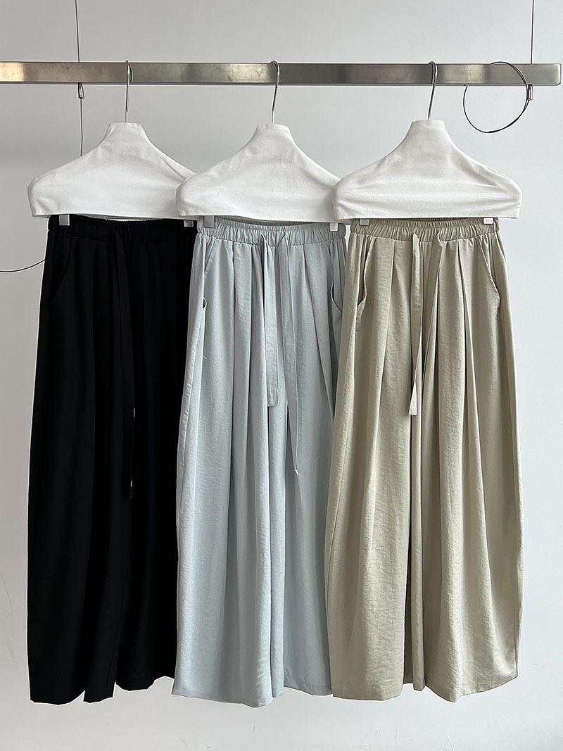 No.2355 日系鬆緊抽繩擴腿褲