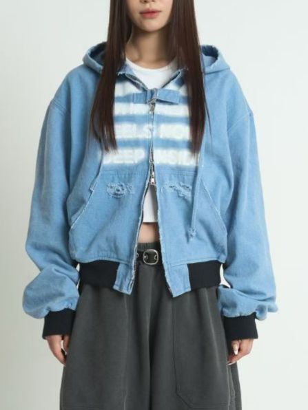 圖案連帽拉鍊外套 APT-013JK