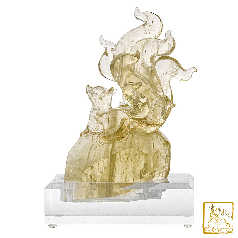 黃水晶狐仙 418g 九尾狐仙