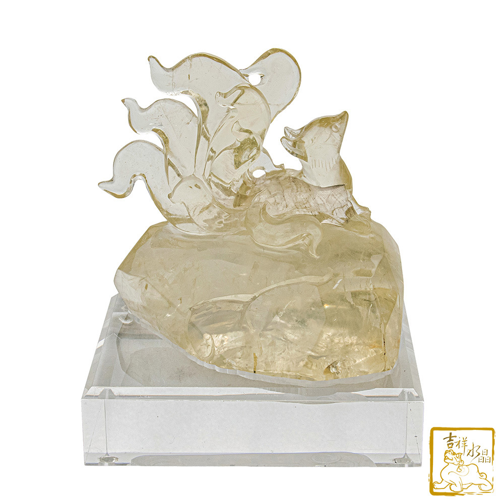 黃水晶狐仙 673g 九尾狐仙