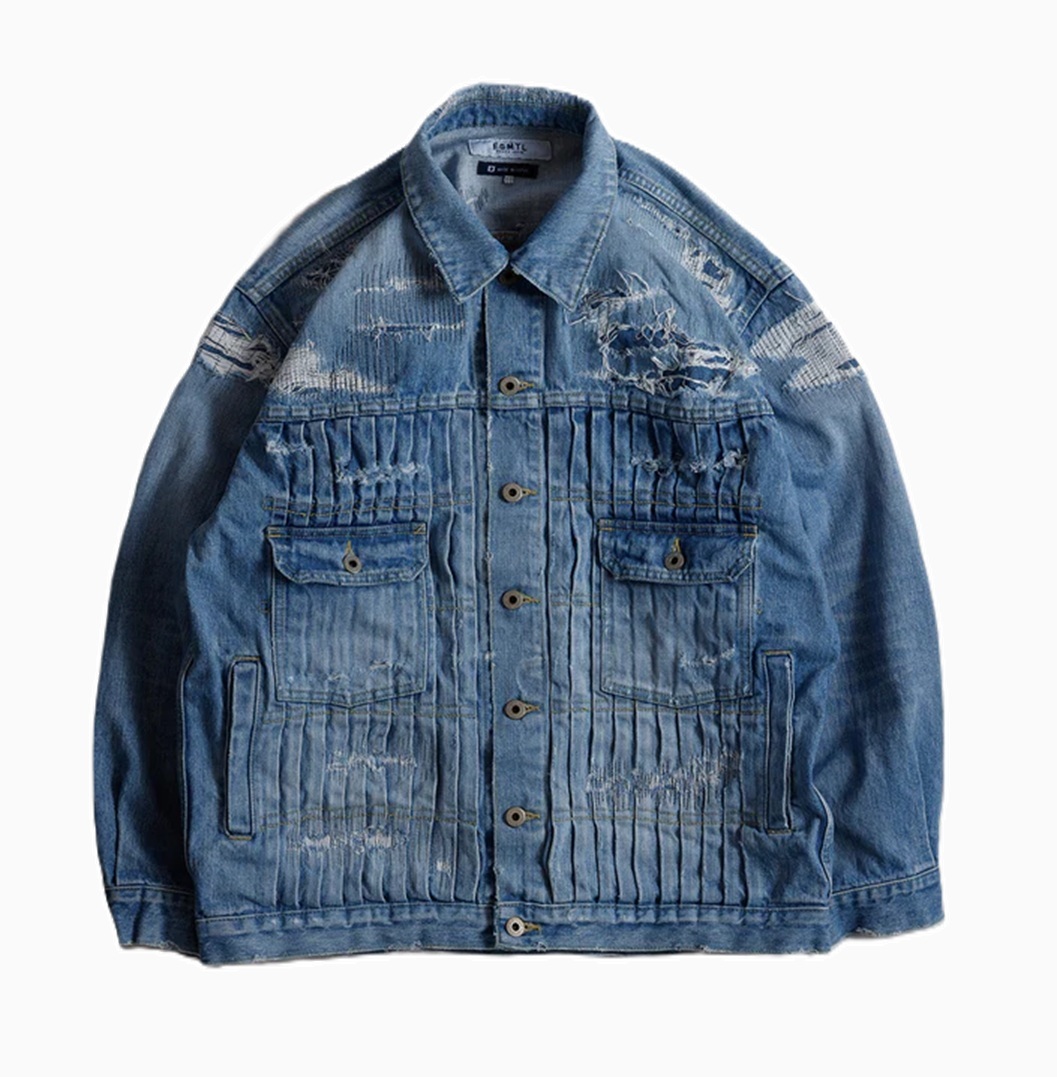 FDMTL JAPAN 2026 DENIM PLEATS JACKET 5YR WASH *MADE IN JAPAN - PRE ORDER ITEM (預訂中)