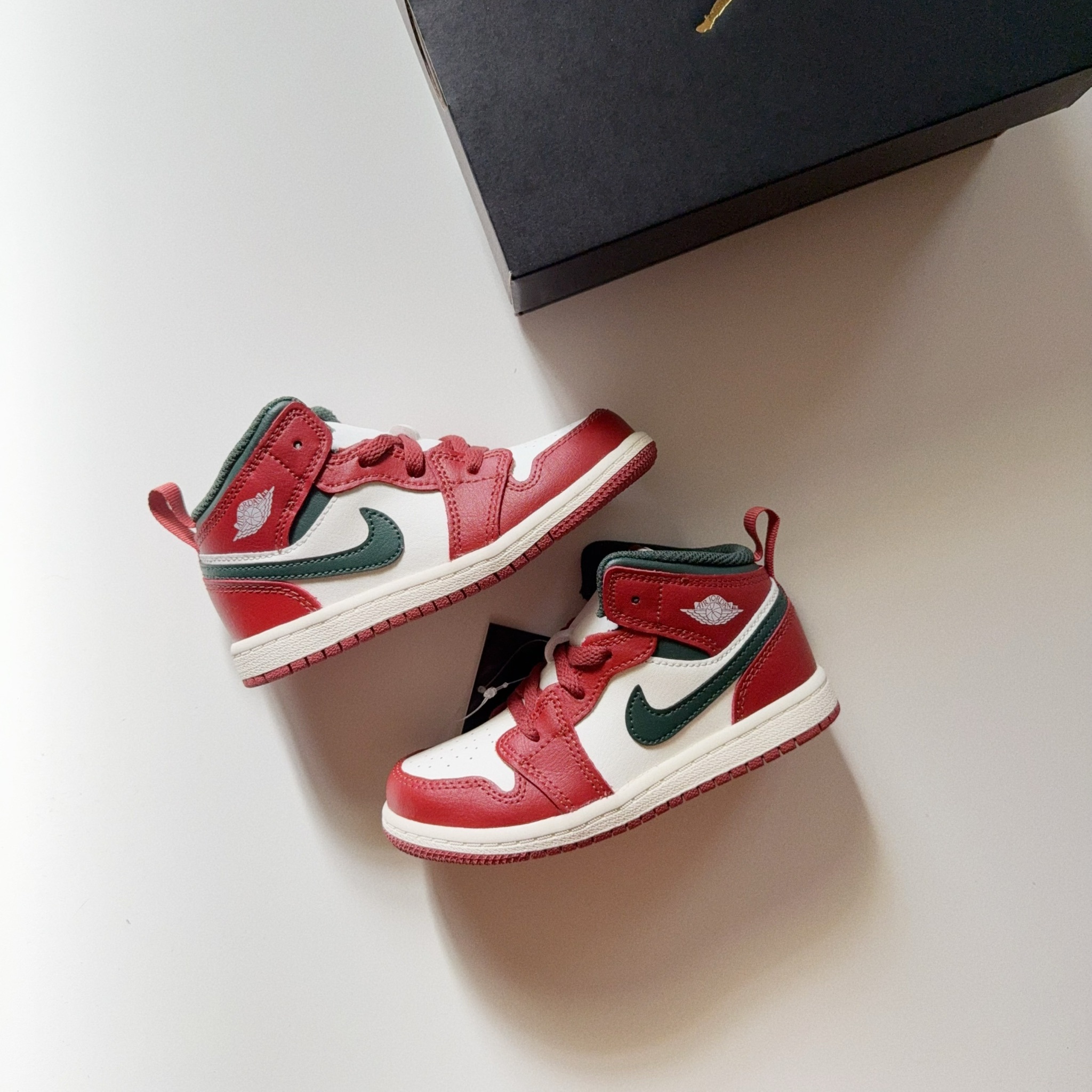 Nike Air Jordan 1 TD 紅色 墨綠 飛人 喬丹 小童 童鞋 DQ8425-105