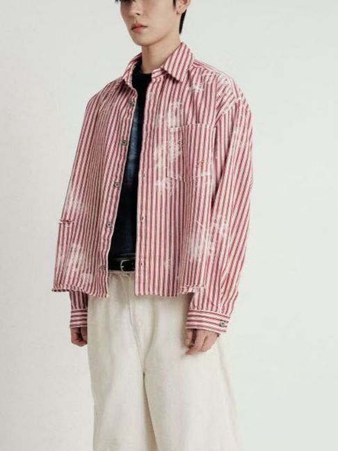 直紋長袖恤衫 APT-018S