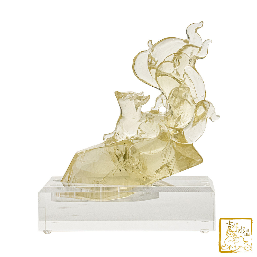 黃水晶狐仙 331g 九尾狐仙