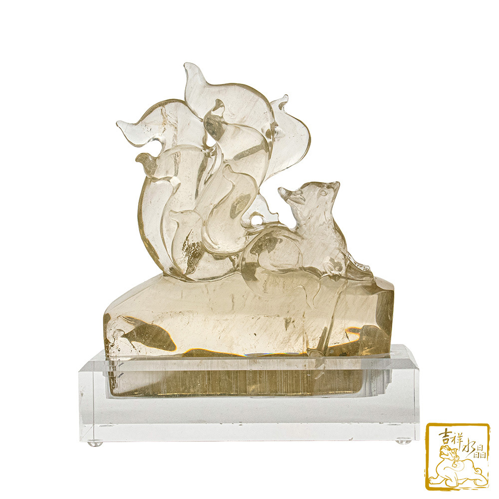 黃水晶狐仙 464g 九尾狐仙