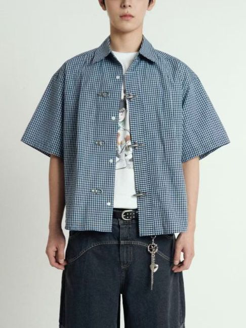 格仔/直間Boxy短袖恤衫 APT-020S