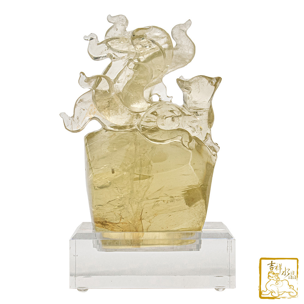 黃水晶狐仙 569g 九尾狐仙