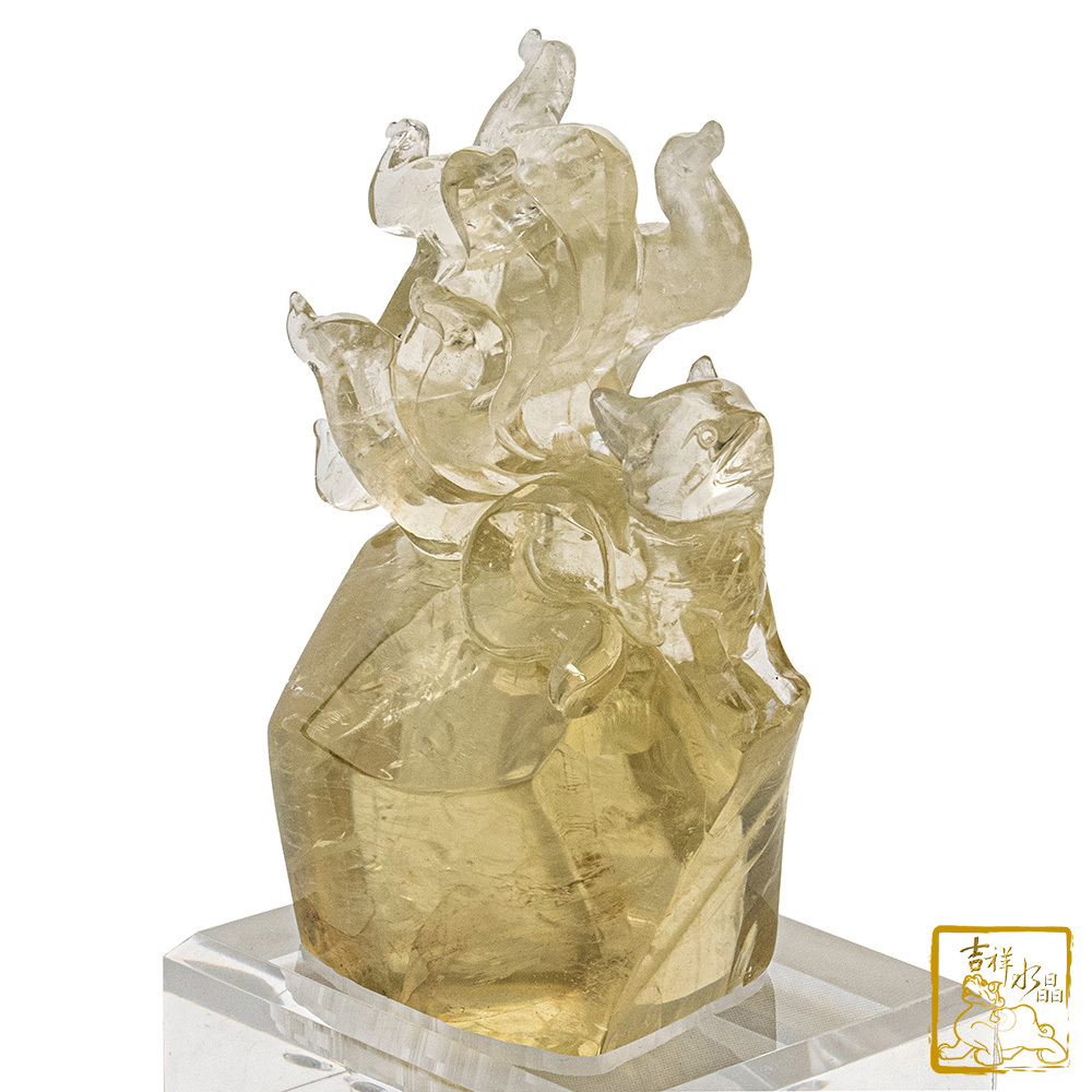 黃水晶狐仙 569g 九尾狐仙