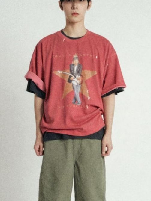 英文字圖案短袖Tee APT-021T