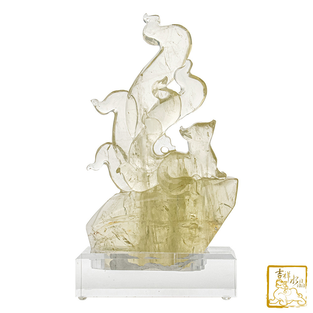 黃水晶狐仙 586g 九尾狐仙