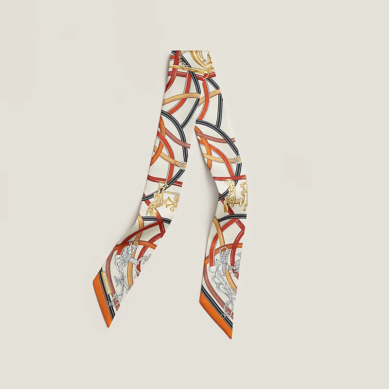 HERMES Harnais Legendaire Twilly blanc cassé / orange cuit / noir