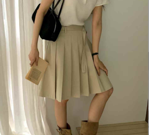 #06_百褶中短裙