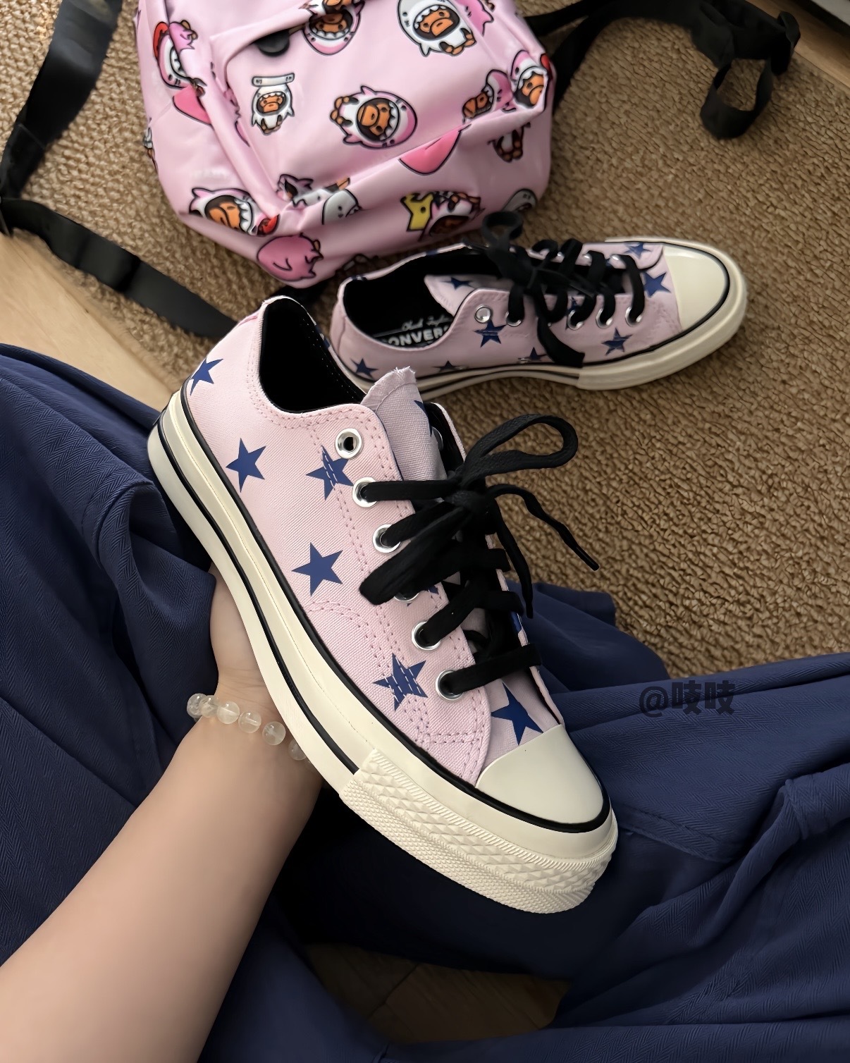 CONVERSE 1970S CHUCK 70 粉紅藍莓 星星 奶油底 低筒 男女鞋 A17820C / 預購