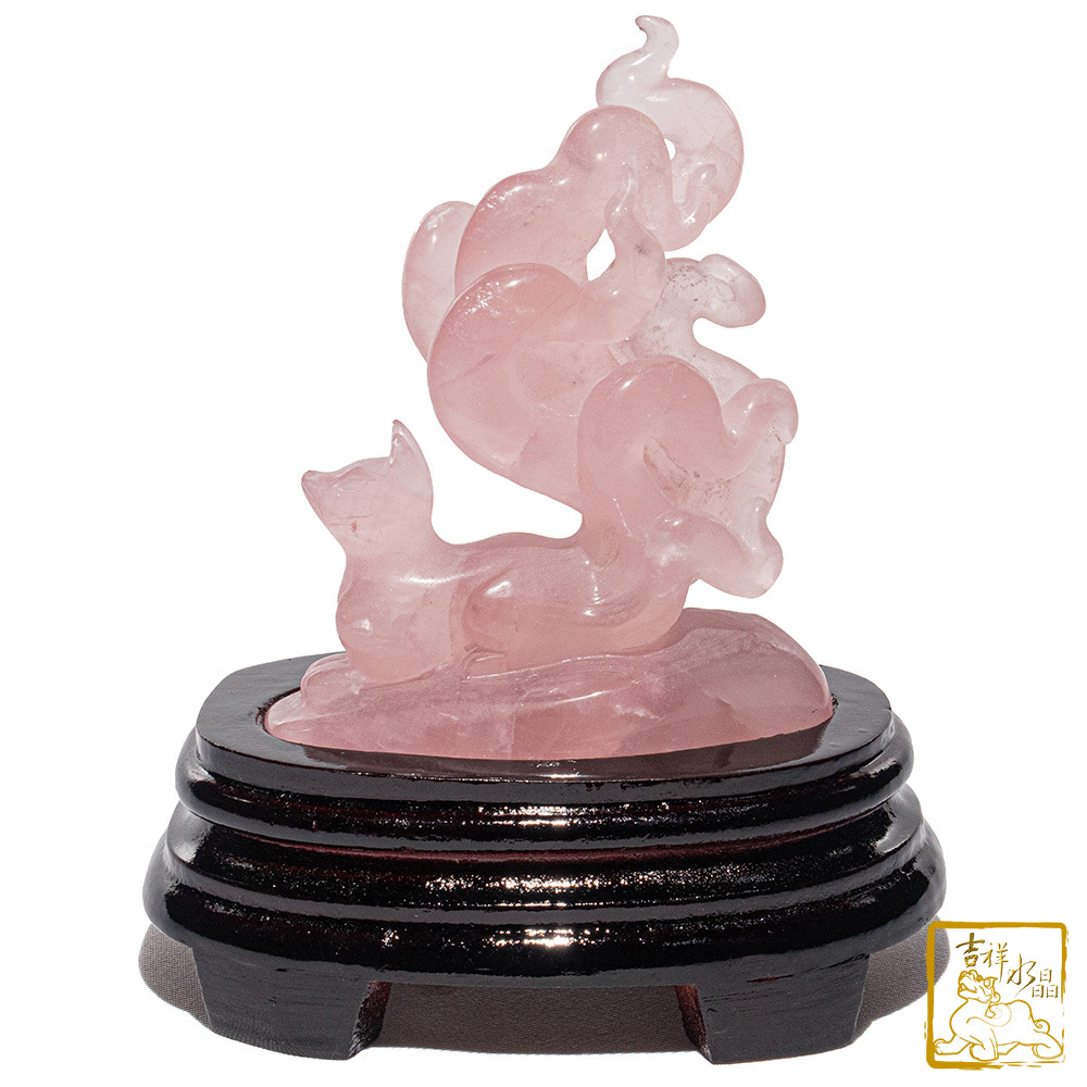 粉水晶狐仙 320g 九尾狐仙
