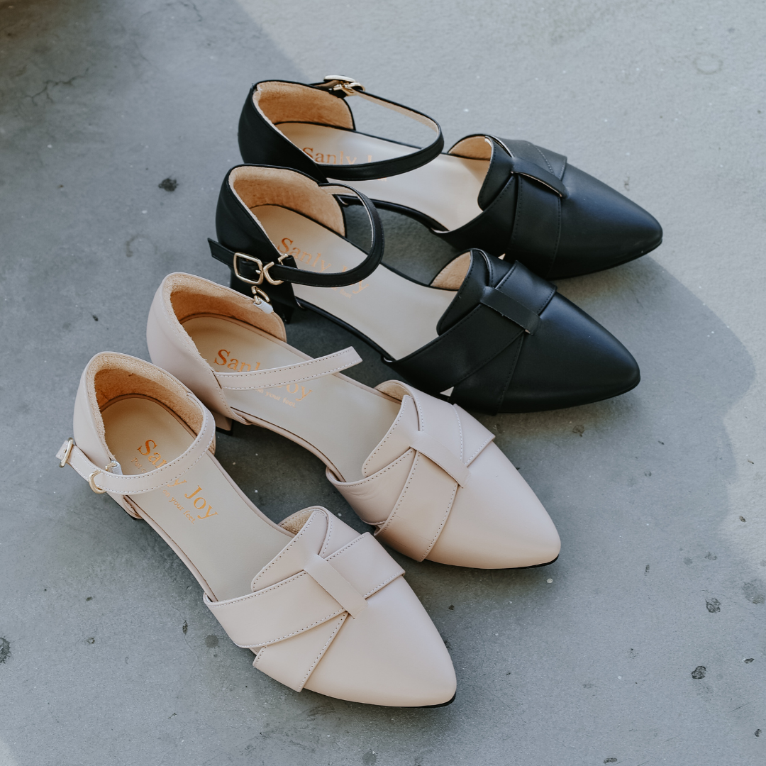 卡琳娜 交叉尖頭鞋(真皮女鞋/通勤必備/無痛增高)