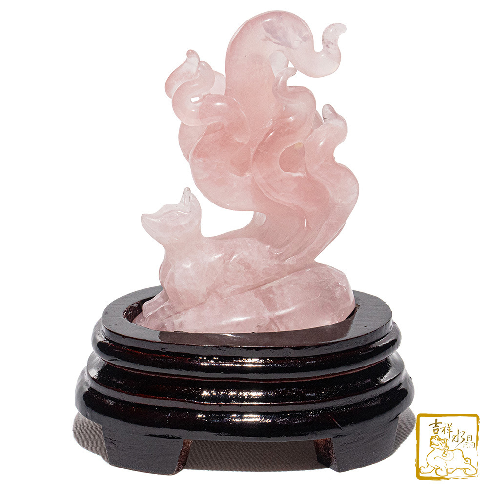 粉水晶狐仙 335g 九尾狐仙