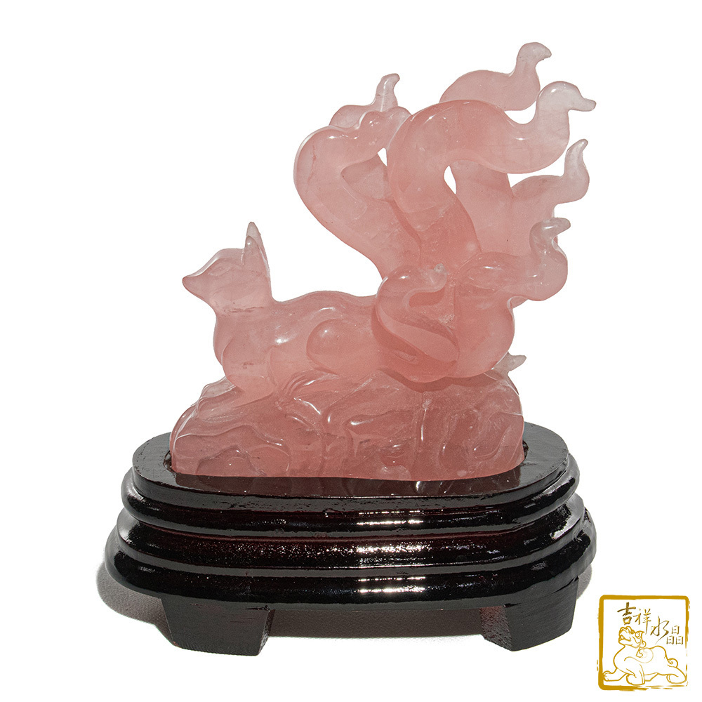 粉水晶狐仙 573g 九尾狐仙