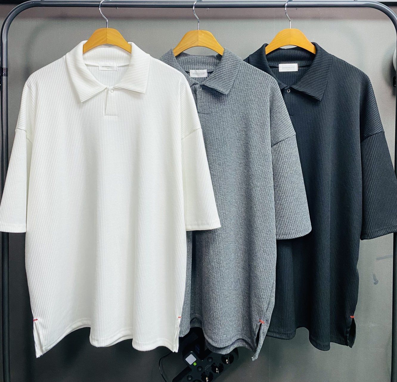 暗直紋短袖Polo Tee UNSTANDARD-142T