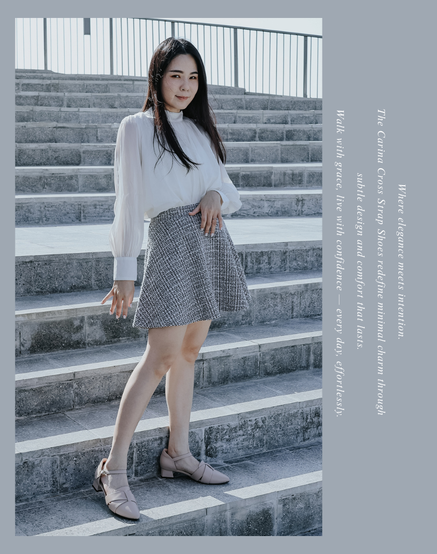 Sanly Joy 粉杏色尖頭低跟鞋 女生優雅氣質鞋款