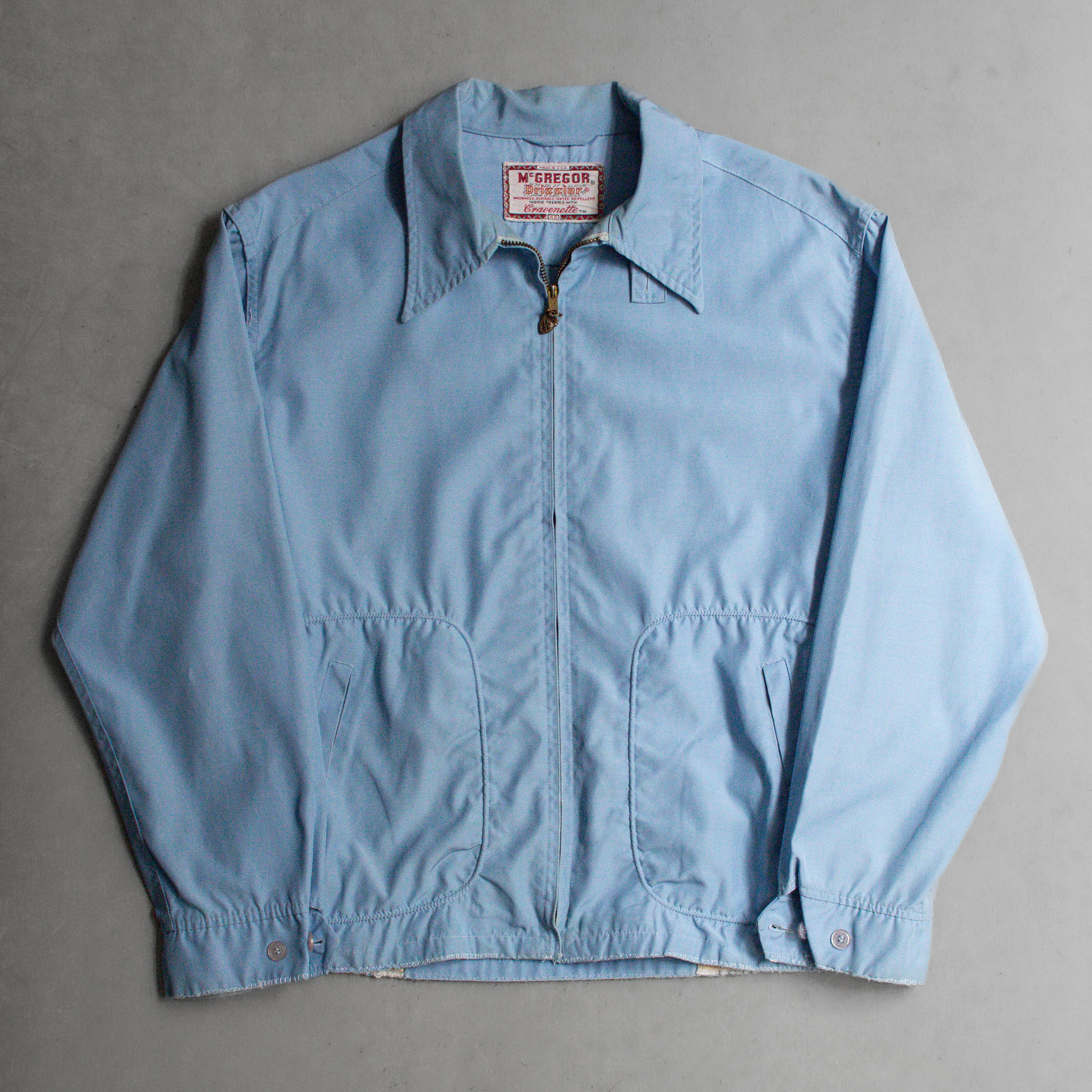 50-60S MCGREGOR DRIZZLER JACKET 美國製 水藍 哈靈頓 防風 夾克 外套