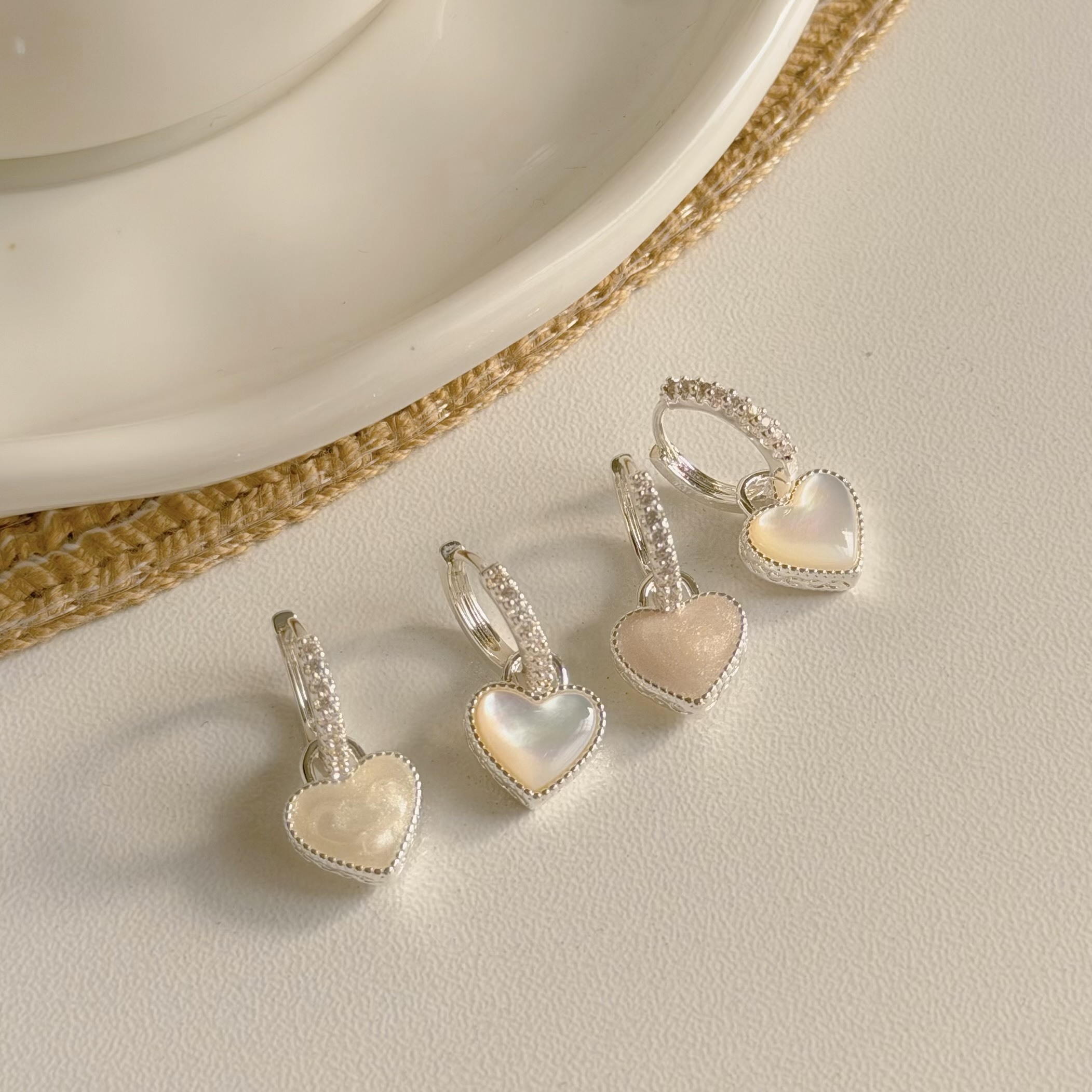 A283雙面暈染貝殼愛心易扣