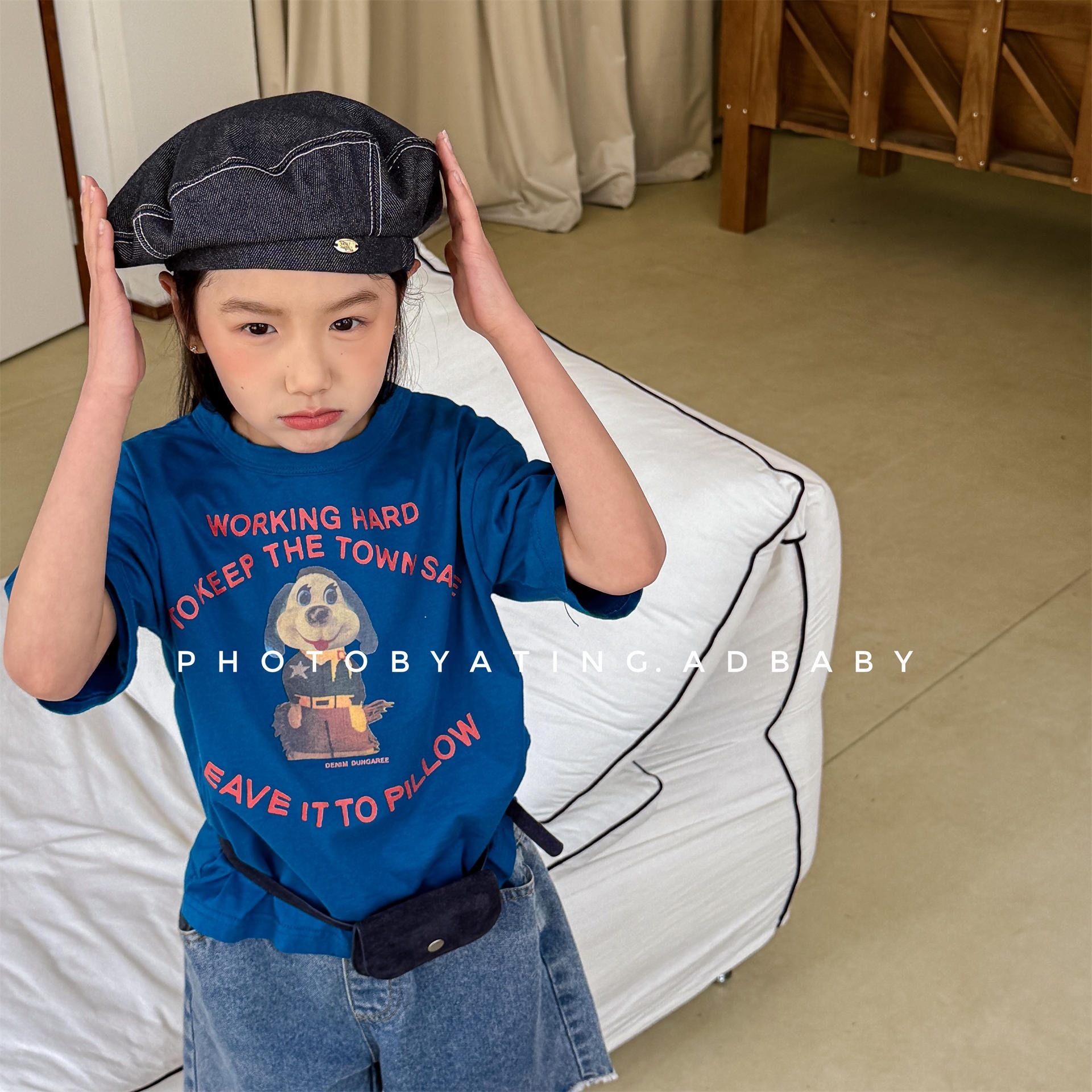 三色復古狗狗上衣