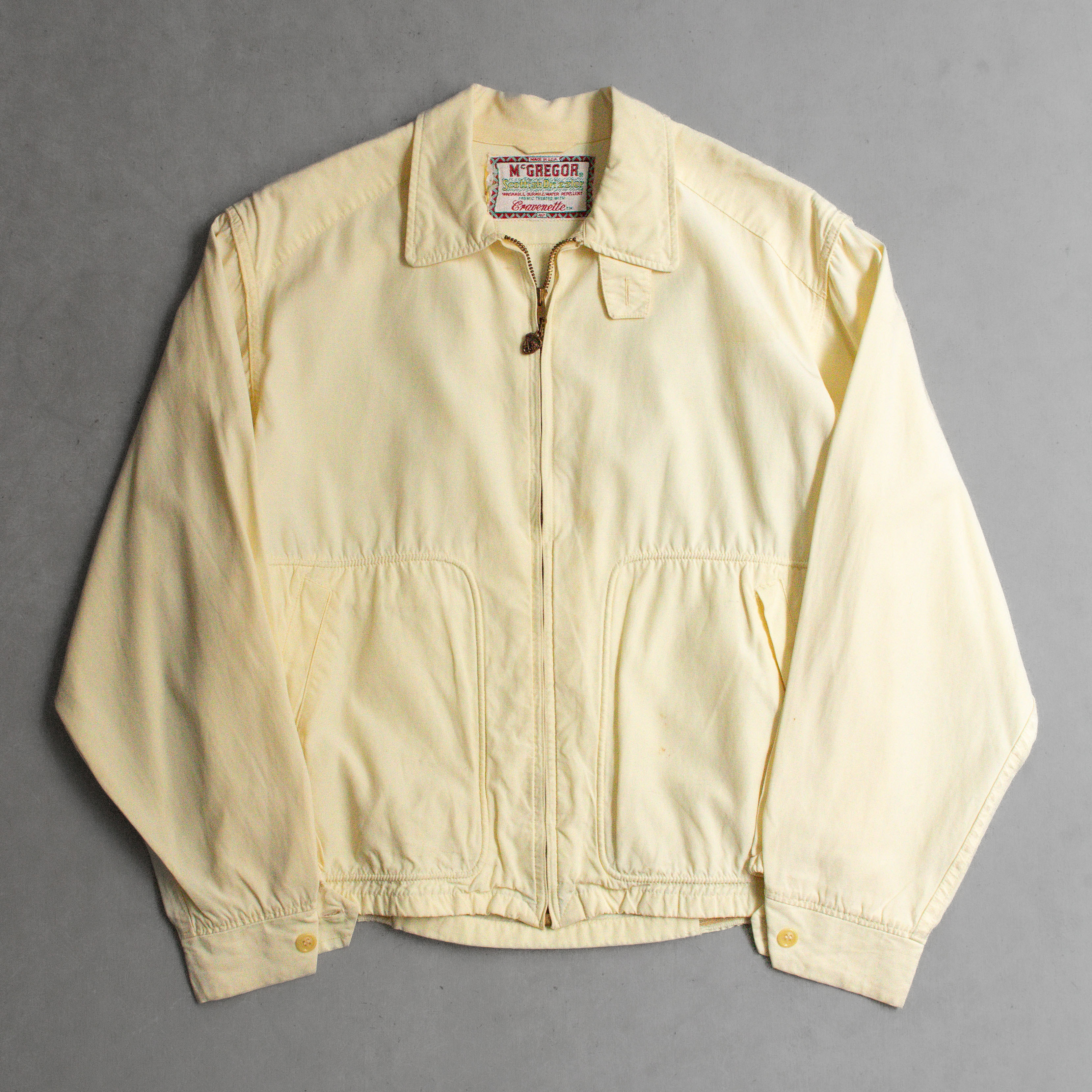 50-60S MCGREGOR DRIZZLER JACKET 美國製 鵝黃 哈靈頓 防風 夾克 外套