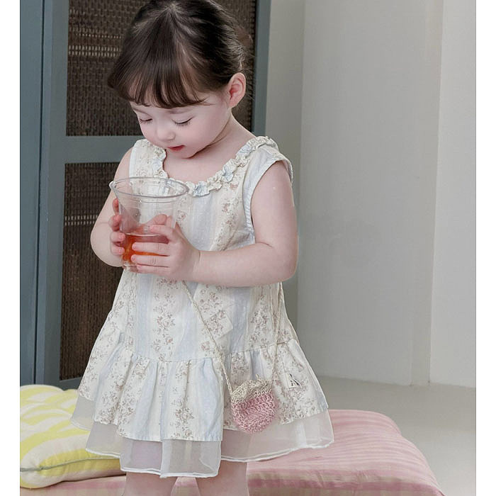 正韓夏AIAI 碎花蕾絲洋裝