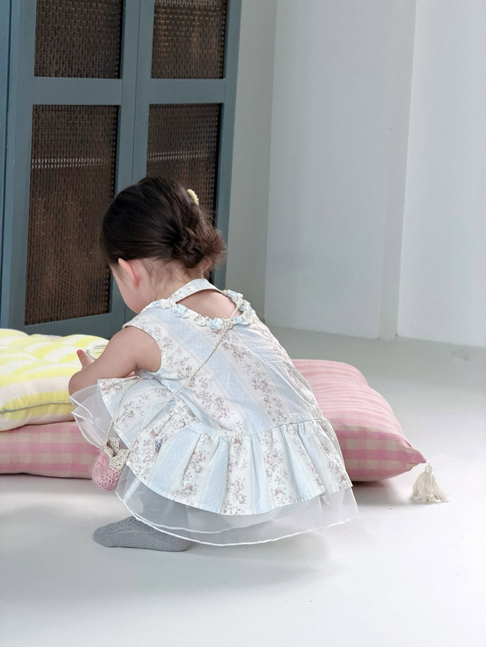 正韓夏AIAI 碎花蕾絲洋裝