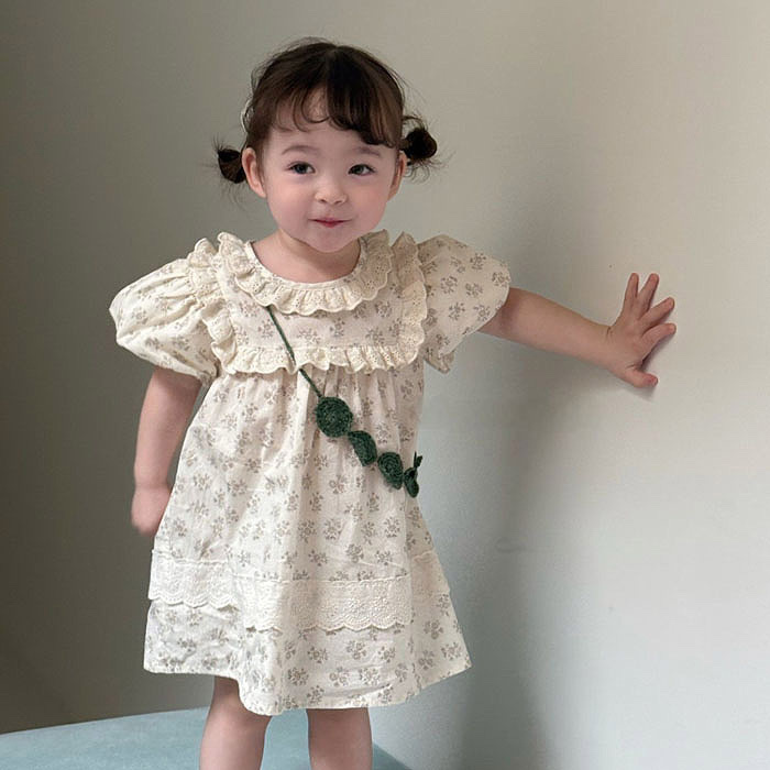 正韓夏AIAI 野餐碎花澎袖洋裝