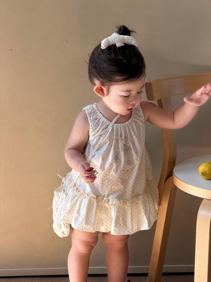 正韓夏AIAI 蘋果熊熊花苞洋裝