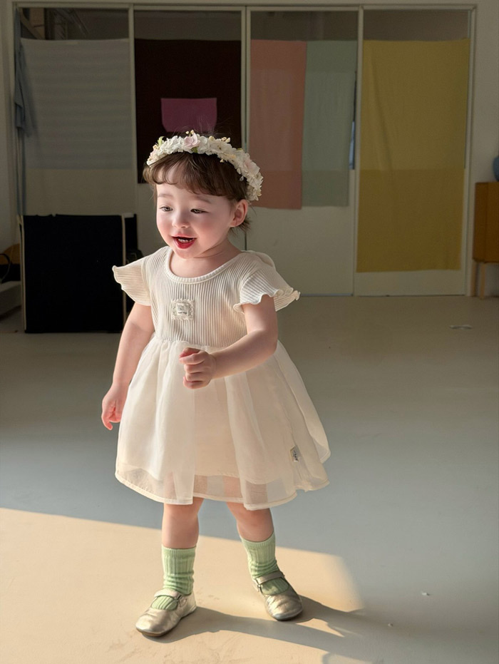 正韓夏AIAI 木耳小標紗裙