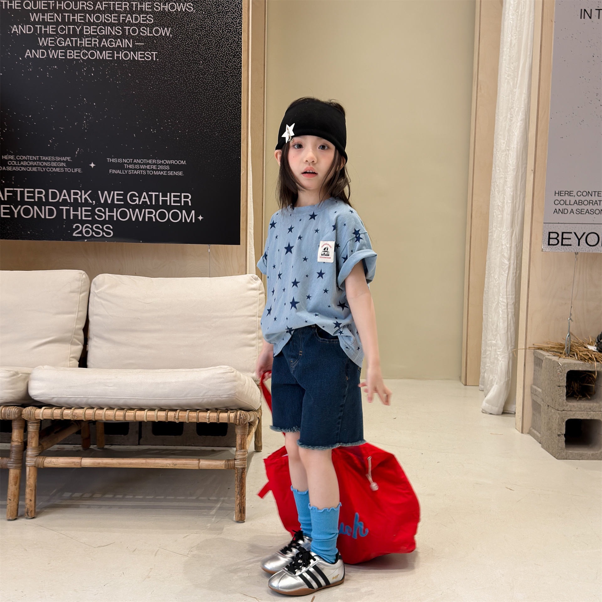 兩色星星短袖上衣