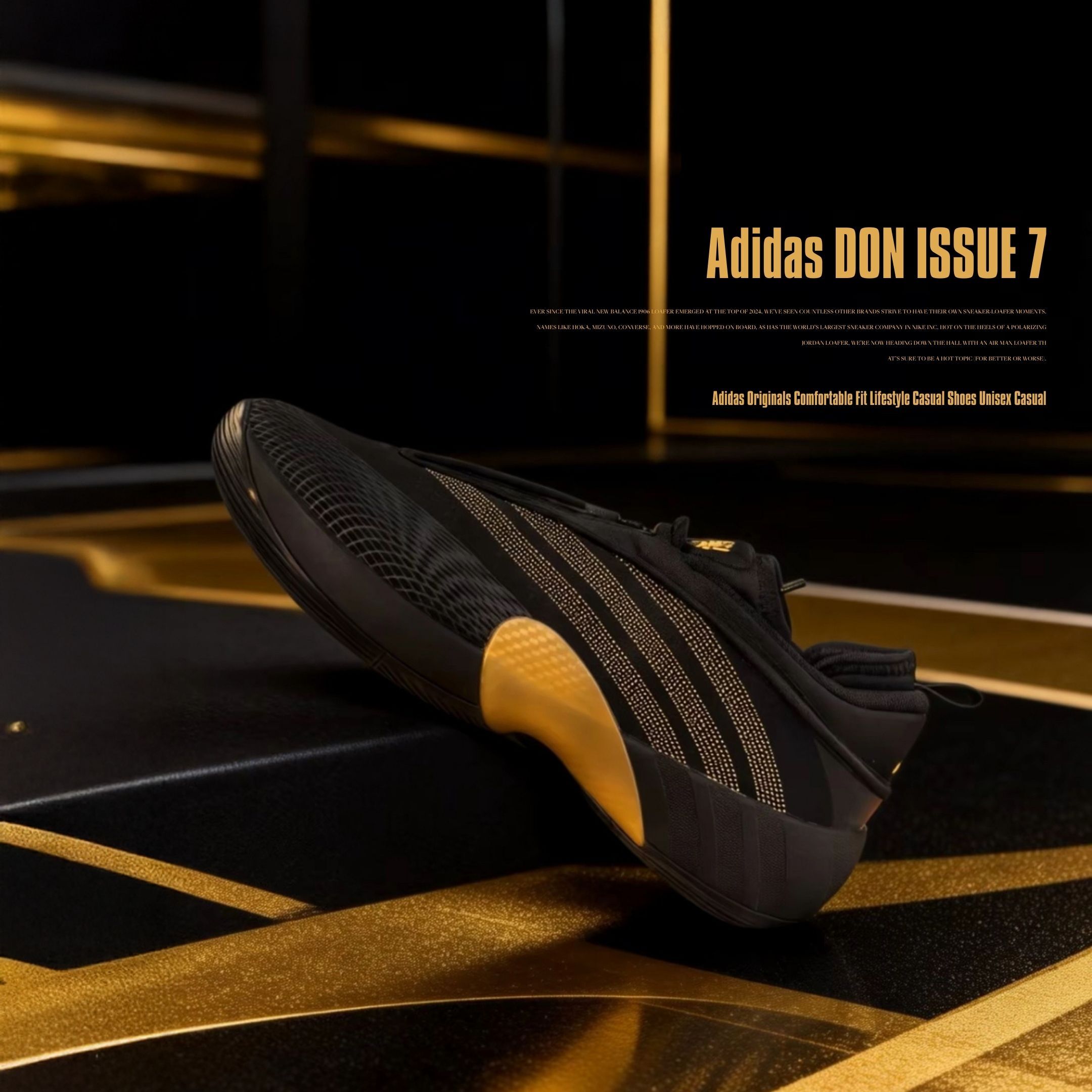 NICEDAY 代購 Adidas DON ISSUE 7 黑金 金色 黑 實戰 籃球鞋 JQ9435