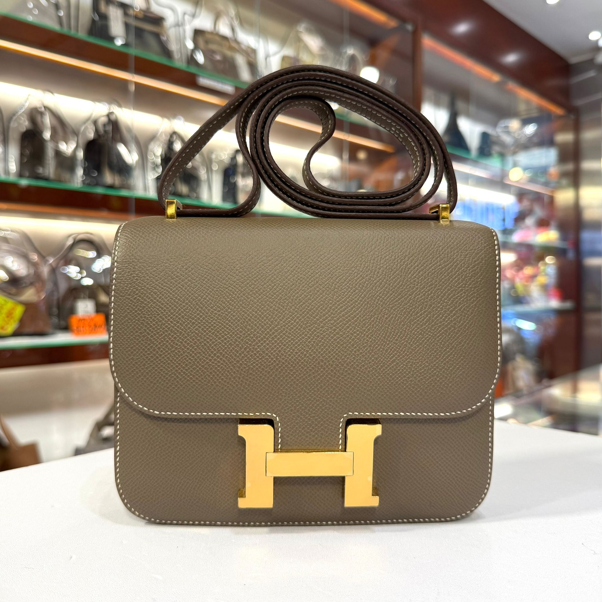 99%NEW二手MINI CONSTANCE C刻 ETOUPE EPSOM GHW 大象灰金扣 #C19 #康康包 #香榭站正品