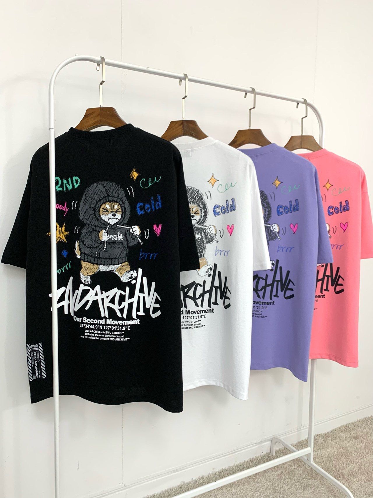 貓仔圖案英文字短袖Tee 2nd-341T