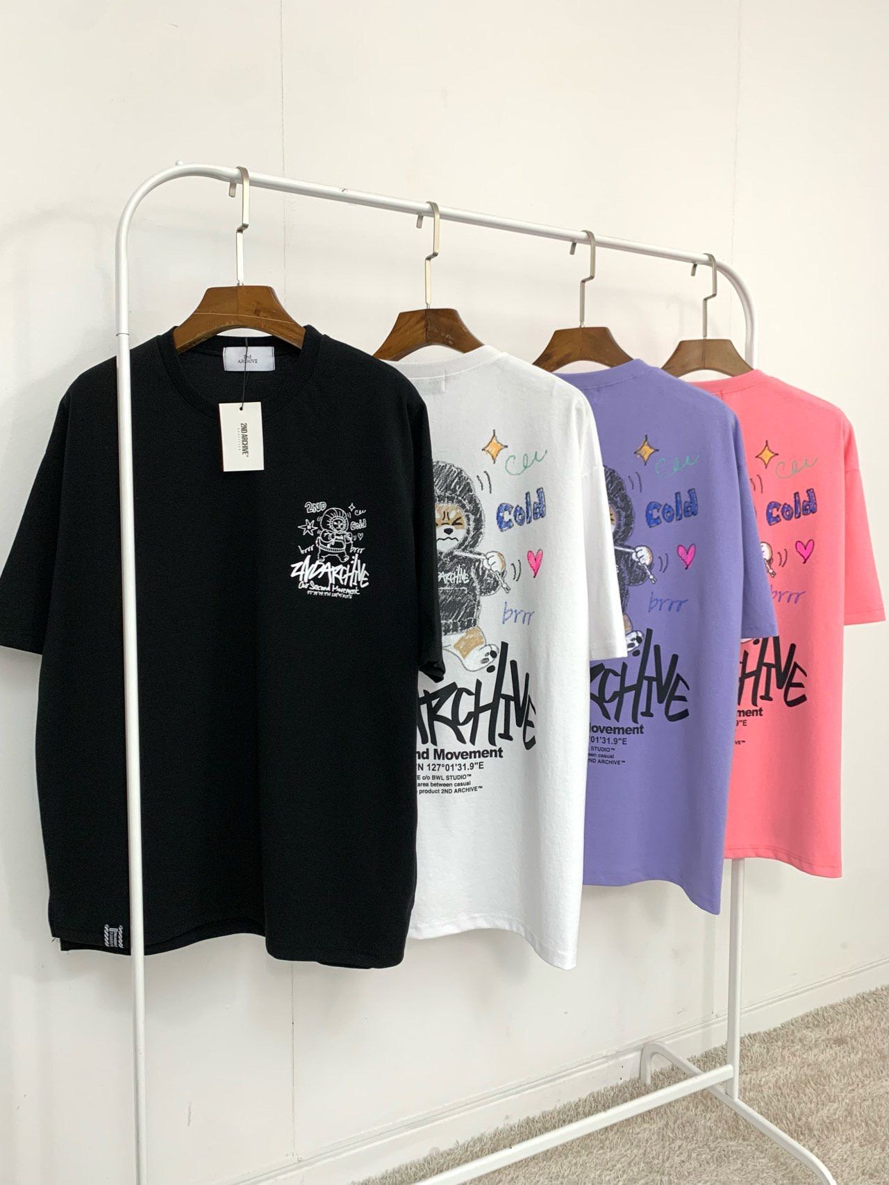 貓仔圖案英文字短袖Tee 2nd-341T