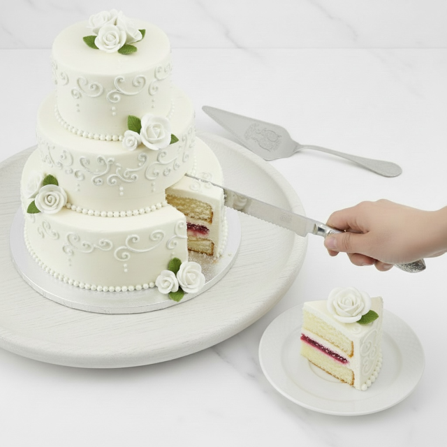 GELLIS鵲利仕Baroque法式浪漫宮廷風巴洛克式立體浮雕食物鏟法棍麵包刀 兩用組